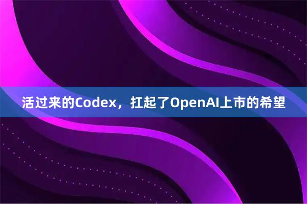 活过来的Codex，扛起了OpenAI上市的希望